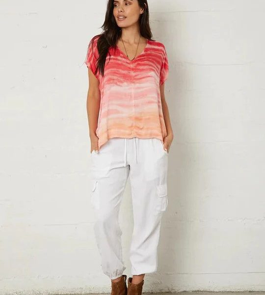 River + Sky TT51Z White 100% Tencel Twill Harlow Pant | Ooh Ooh Shoes women's clothing and shoe boutique located in Naples