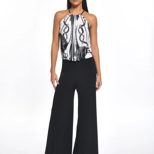 Julian Chang 1001 Rome Combo Walter Halter Neckline Jumpsuit | Ooh Ooh Shoes women's clothing and shoe boutique located in Naples