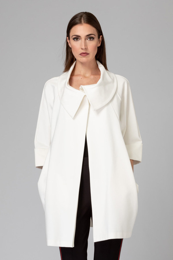 Joseph Ribkoff 153302E 3/4 Length Cowl-Neck Coat| Ooh Ooh Shoes woman's clothing and shoe boutique located in Naples and Mashpee
