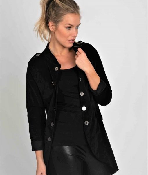 Suzy D 165109 Military Style Jacket| Ooh! Ooh! Shoes woman's clothing and shoe boutique located in Naples, charleston and mashpee