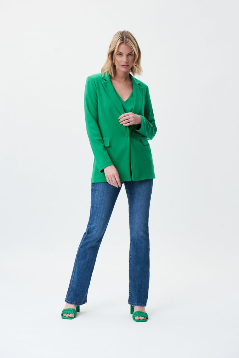 231064-3993-1-web Joseph Ribkoff 231064 Foliage Straight Fit Longer Length Style Blazer | Ooh Ooh Shoes women's clothing and shoe boutique located in Naples and Mashpee