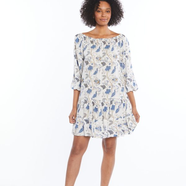 Skemo FW-MASD-45 Flower Maria Short Blue Dress | Ooh Ooh Shoes women's clothing and shoe boutique located in Naples