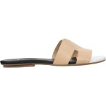 Carrano Nayeli Beige Multi Leather Flat Slide Sandal | Ooh Ooh Shoes women's clothing and shoe boutique located in Naples