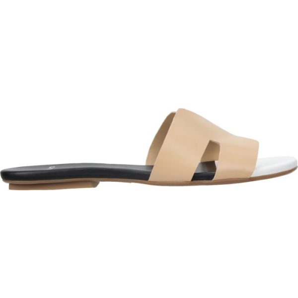 Carrano Nayeli Beige Multi Leather Flat Slide Sandal | Ooh Ooh Shoes women's clothing and shoe boutique located in Naples