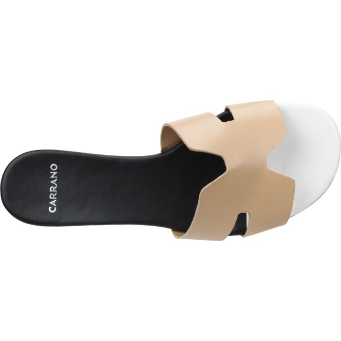 Carrano Nayeli Beige Multi Leather Flat Slide Sandal Carrano Nayeli Beige Multi Leather Flat Slide Sandal | Ooh Ooh Shoes women's clothing and shoe boutique located in Naples