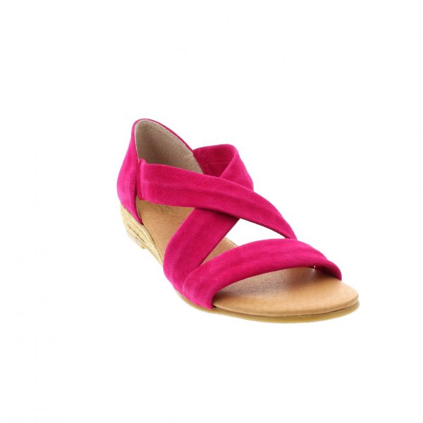 Pinaz 317 AO Fuschia Low Espadrille Wedge Sandal | Ooh Ooh Shoes women's clothing and shoe boutique located in Naples