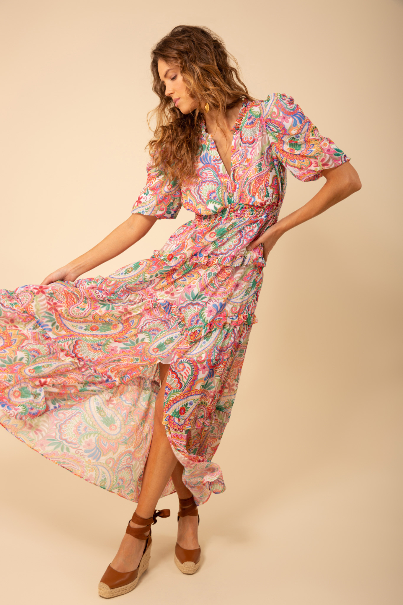 Alani Tiered Dress Pink - Hale Bob