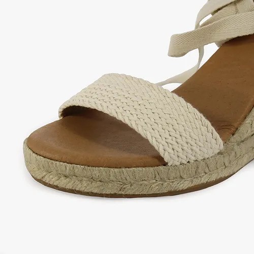 Pinaz 477/7 Crudo Open Toe Cotton Band Wedge With Tie For Ankle Pinaz 477/7 Crudo Open Toe Cotton Band Wedge With Tie For Ankle | Ooh Ooh Shoes women's clothing and shoe boutique located in Naples