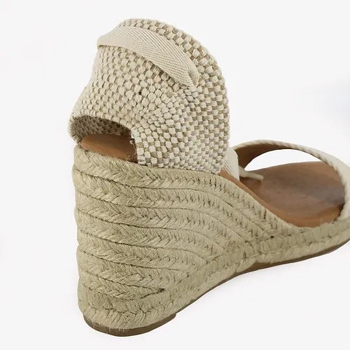 Pinaz 477/7 Crudo Open Toe Cotton Band Wedge With Tie For Ankle Pinaz 477/7 Crudo Open Toe Cotton Band Wedge With Tie For Ankle | Ooh Ooh Shoes women's clothing and shoe boutique located in Naples