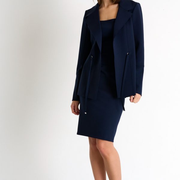 Shan 52227-78 Navy Ready To Wear Structured Blazer | Ooh Ooh Shoes women's clothing and shoe boutique located in Naples