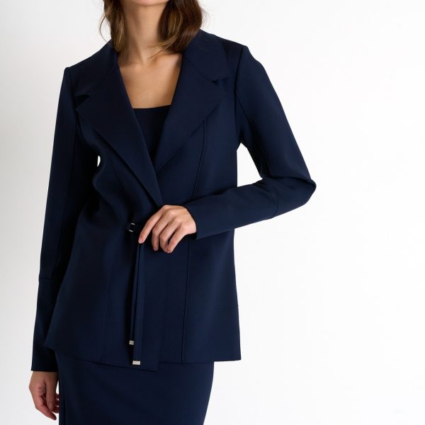 Shan 52227-78 Navy Ready To Wear Structured Blazer | Ooh Ooh Shoes women's clothing and shoe boutique located in Naples