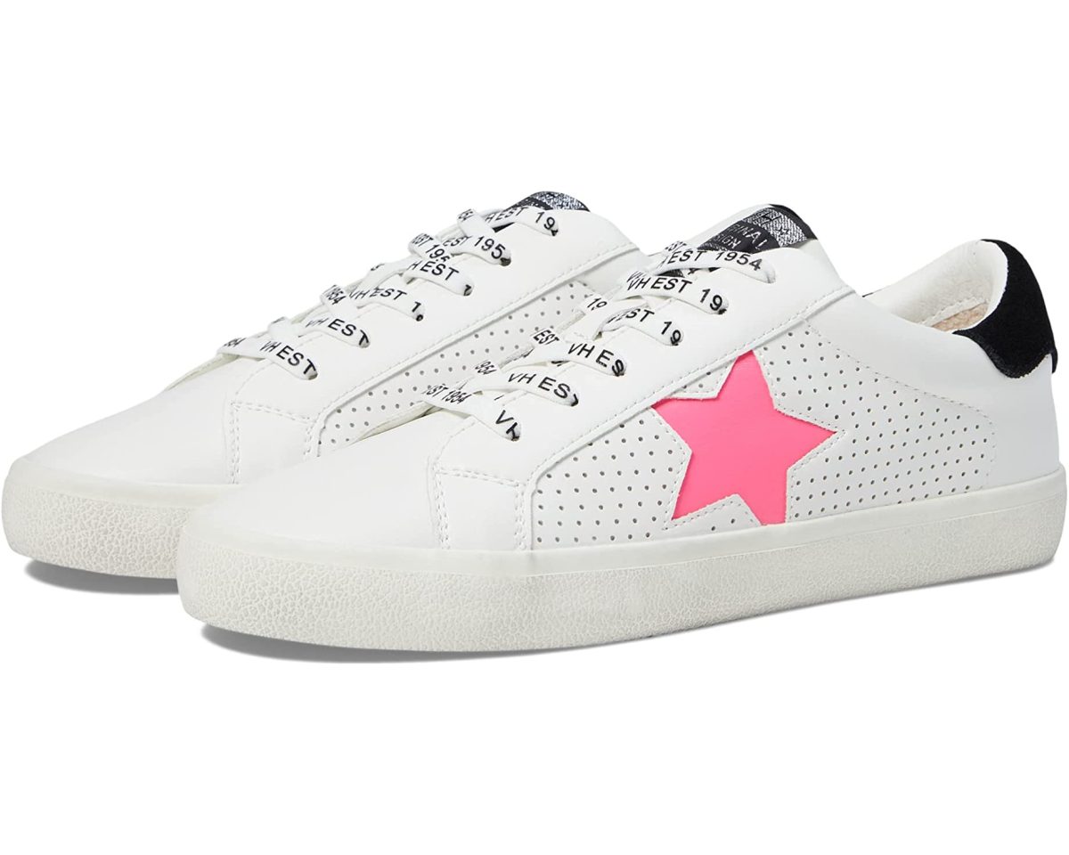 Vintage Havana Gadol White/Pink/Black Pop Star Detail Leather Sneaker | Ooh Ooh Shoes women's clothing and shoe boutique located in Naples and Mashpee