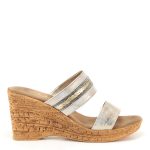 Onex Amelia Two Banded Cork Wedge with Detail on Upper Band | Ooh Ooh Shoes woman's clothing and shoe boutique located in Naples and Mashpee