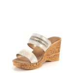 Onex Amelia Two Banded Cork Wedge with Detail on Upper Band | Ooh Ooh Shoes woman's clothing and shoe boutique located in Naples and Mashpee