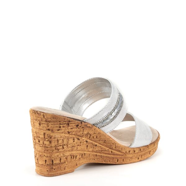 Onex Amelia Two Banded Cork Wedge with Detail on Upper Band | Ooh Ooh Shoes woman's clothing and shoe boutique located in Naples and Mashpee