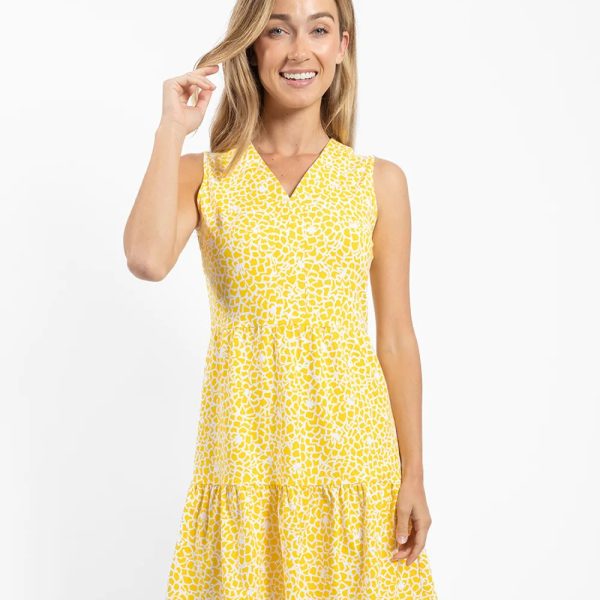 Jude Connally 101169 Mums the Word Buttercup V Neckline Sleeveless Annabelle Dress | Ooh Ooh Shoes women's clothing and shoe boutique located in Naples and Mashpee