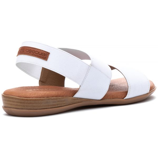 Andre Assous Nigella White Leather Slip On Flat Sandal | Ooh Ooh Shoes women's clothing and shoe boutique located in Naples