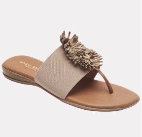 Andre Assous Novalee Ecru Woman's Sandal with Fringe Detail| Ooh! Ooh! Shoes woman's clothing and shoe boutique naples and mashpee.