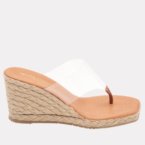 Andre Assous Arbella Clear Wedge Thong Style Espadrille\Ooh Ooh Shoes women's clothing and shoe boutique located in naples, charleston and mashpee