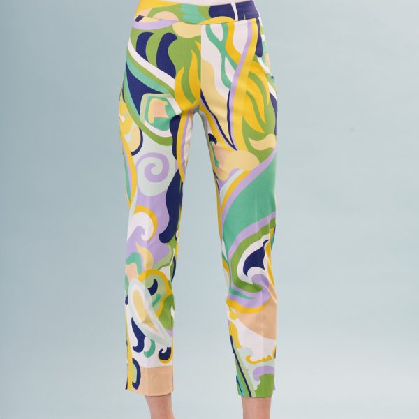 Insight BCP7618TP Lemon Pucci Printed Techno Slim Tapered Pant | Ooh Ooh Shoes women's clothing and shoe boutique located in Naples