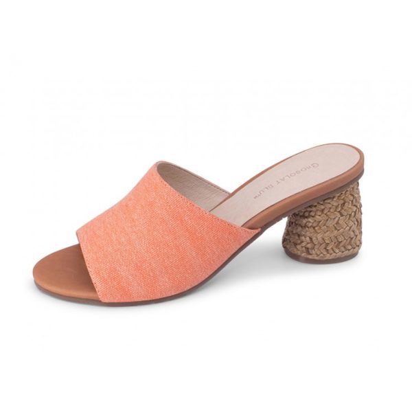 Chocolat Blu Baylee Orange Linen Sandal | Ooh Ooh Shoes women's clothing and shoe boutique located in Naples and Mashpee