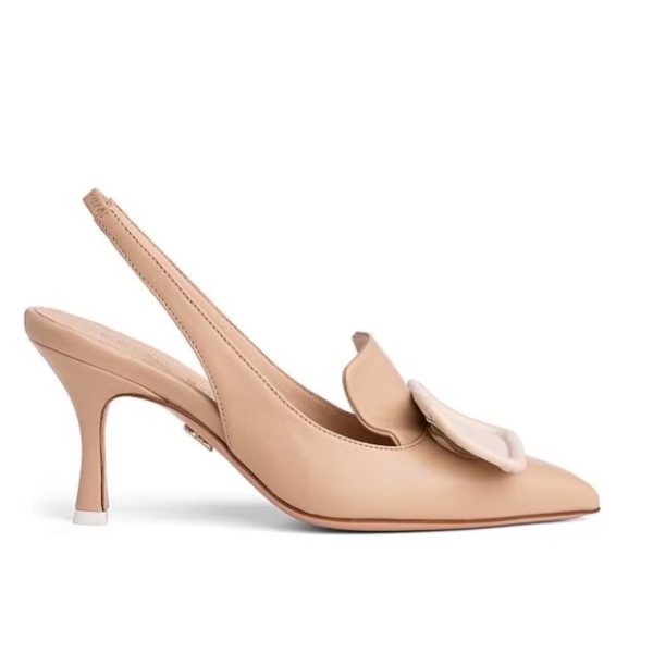 Beautisoles Hannah Beige Leather Sling Pumps | Ooh Ooh Shoes women's clothing and shoe boutique located in Naples