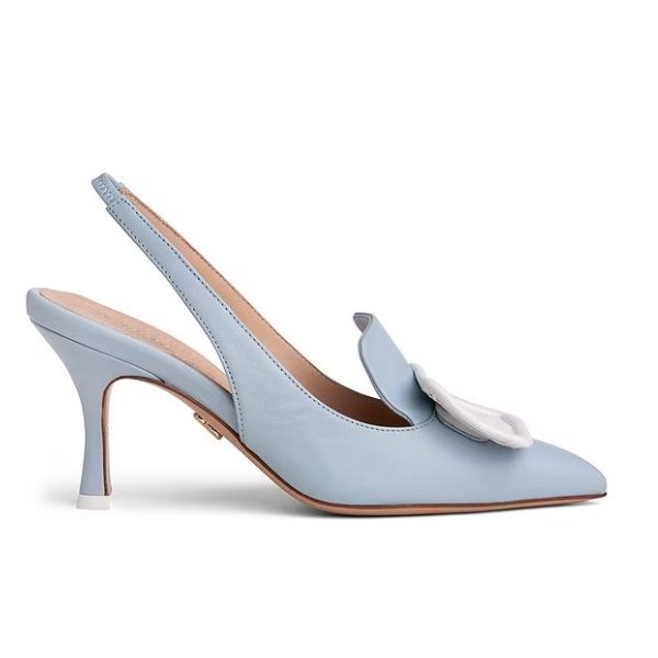 Beautisoles Hannah Sky Blue Leather Sling Pumps | Ooh Ooh Shoes women's clothing and shoe boutique located in Naples