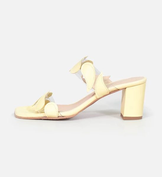 Brenda Zaro 4307 Yellow two strap sandal with mauve leather tears.| Ooh Ooh Shoes women's clothing and shoe boutique located in Naples and Mashpee