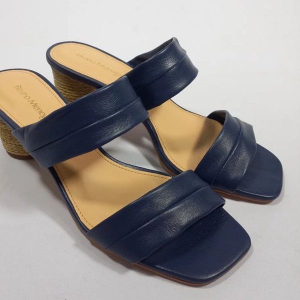 Bruno Menegatti 55203 Victoria Navy Leather Slide Sandal | Ooh Ooh Shoes women's clothing and shoe boutique located in Naples