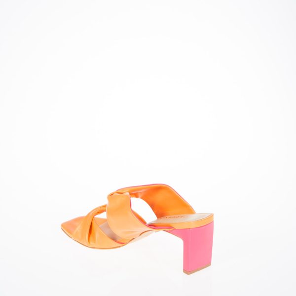 Carrano Gloria Orange/Fuchsia 2 Banded Knot Leather Sandal | Ooh Ooh Shoes women's clothing and shoe boutique located in Naples and Mashpee