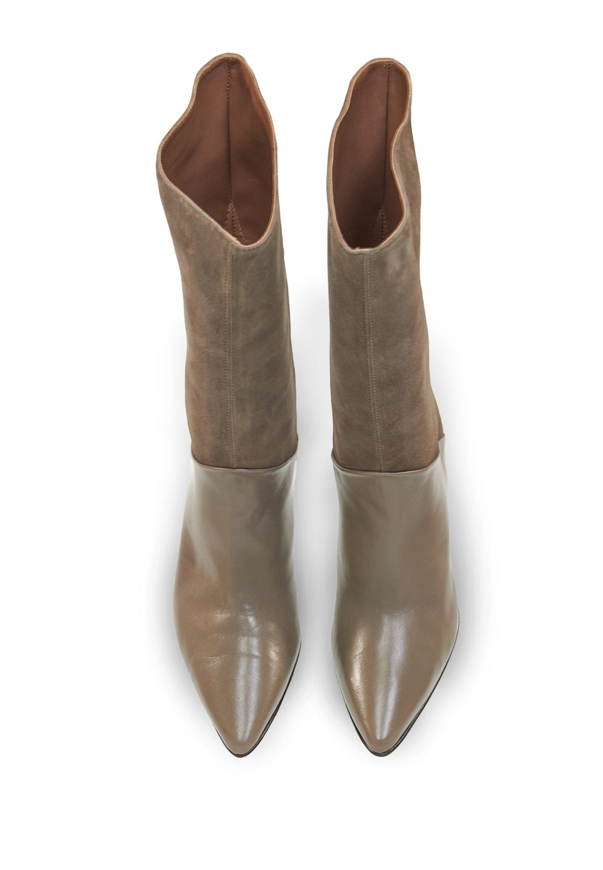 Brenda Zaro 4471 Dijon Taupe Suede and Nappa Leather Boots