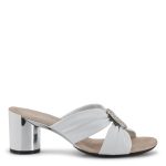 Onex Diona Circle Heel with Two Band Criss-Cross Upper and Jewel in Center | Ooh Ooh Shoes woman's clothing and shoe boutique located in Naples and Mashpee