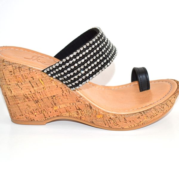 Skemo Britney Cork Wedge Sandal with Jeweled Strap and Toe Ring| Ooh Ooh Shoes woman's clothing and shoe boutique located in Naples, Charleston and Mashpee