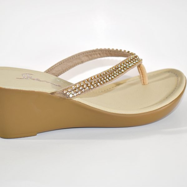 Skemo Diva Comfort Wedge with Jeweled Strap and Toe Thong| Ooh Ooh Shoes woman's clothing and shoe boutique located in Naples, Charleston and Mashpee