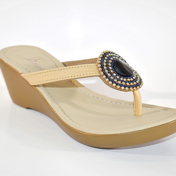 Skemo Mirabel Comfort Wedge with Stone and Jeweled Thong Strap| Ooh Ooh Shoes woman's clothing and shoe boutique located in Naples, Charleston and Mashpee