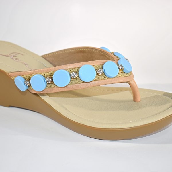 Skemo Ginny Comfort Toe Thong Wedge with Stone Detail On Straps| Ooh Ooh Shoes woman's clothing and shoe boutique located in Naples, Charleston and Mashpee