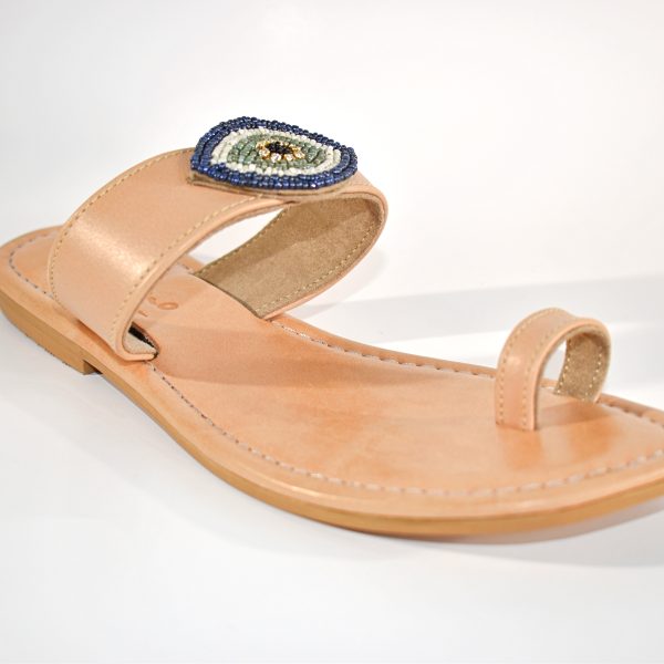 Skemo Santorini Flat Sandal with Beaded Strap and Toe Ring| Ooh Ooh Shoes woman's clothing and shoe boutique located in Naples, Charleston and Mashpee