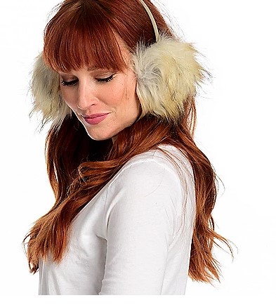 Fabulous Furs 43041 Taupe Fox Ultra Fluffy Faux Fur Ear Muffs | Ooh Ooh Shoes women's clothing and shoe boutique located in Naples and Mashpee