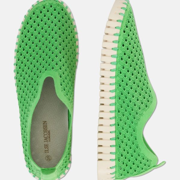 Ilse Jacobsen Tulip 139 Bright Green Women's Sneaker with Flexible Rubber Bottom | Ooh Ooh Shoes women's clothing and shoe boutique located in Naples