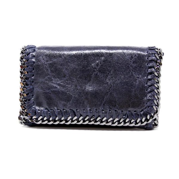 German Fuentes GF0390 Navy Blue Leather Crossbody Clutch | Ooh Ooh Shoes women's clothing and shoe boutique located in Naples