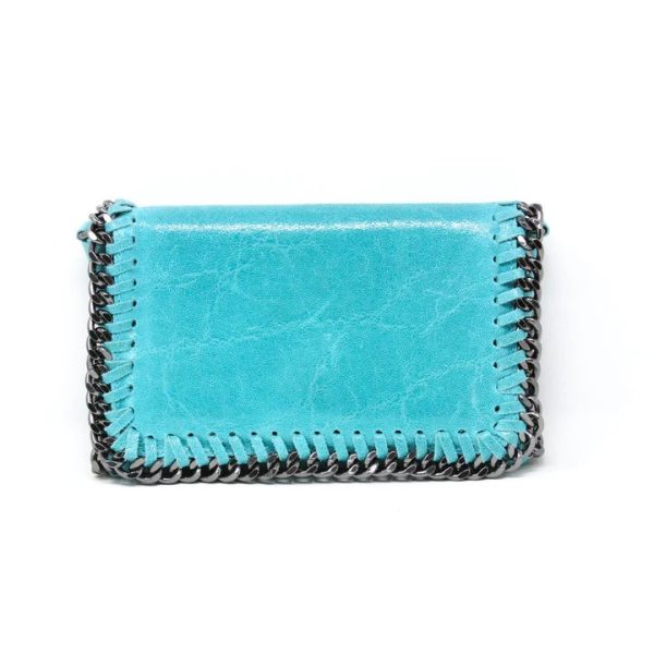 German Fuentes GF0390 Turquoise Leather Crossbody Clutch | Ooh Ooh Shoes women's clothing and shoe boutique located in Naples