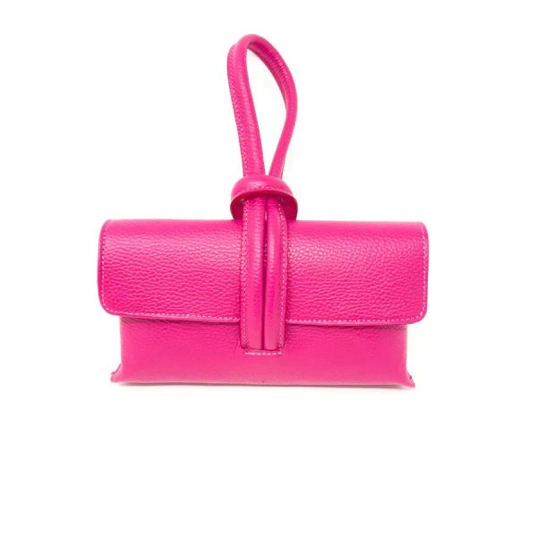 German Fuentes GF0467 Fuchsia Wristlet Leather Bag | Ooh Ooh Shoes women's clothing and shoe boutique located in Naples