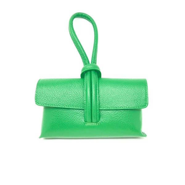 German Fuentes GF0467 Kelly Green Wristlet Leather Bag | Ooh Ooh Shoes women's clothing and shoe boutique located in Naples
