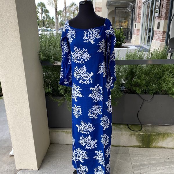 La Mer Luxe 33-A17 Aegean Barrier Reef 3/4 Sleeve Ashby Maxi Dress | Ooh Ooh Shoes women's clothing and shoe boutique located in Naples and Mashpee