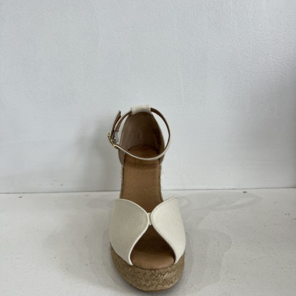 Pinaz 118/7 White Leather Open Toe Wedge Espadrille | Ooh Ooh Shoes women's clothing and shoe boutique located in Naples and Mashpee