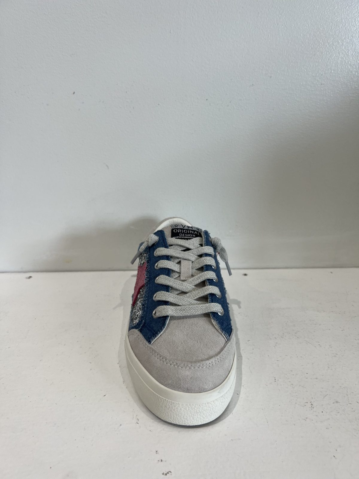 Vintage Havana Selene Denim Sparkle Star Detail Leather Sneaker | Ooh Ooh Shoes women's clothing and shoe boutique located in Naples and Mashpee