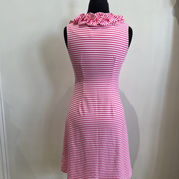 Sailor Sailor 202-361S Pink/White Stripe Sleeveless Cricket Dress | Ooh Ooh Shoes women's clothing and shoe boutique located in Naples