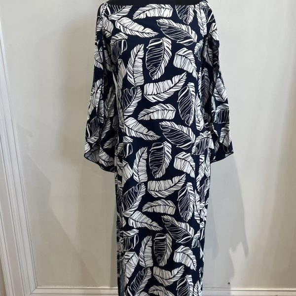La Mer Luxe 60-A17 Navy Dominca 3/4 Sleeve Ashby Maxi Dress | Ooh Ooh Shoes women's clothing and shoe boutique located in Naples and Mashpee