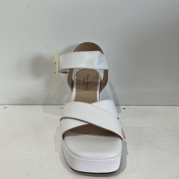 Pedro Anton 57701 V23 White Leather Block Heel Wedge | Ooh Ooh Shoes women's clothing and shoe boutique located in Naples and Mashpee