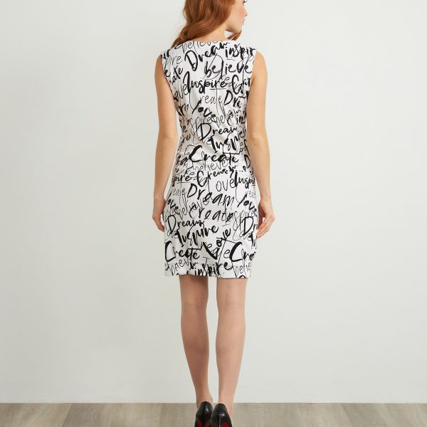 Joseph Ribkoff 211309 sleeveless dress with bold graffiti print | Ooh! Ooh! Shoes woman's clothing & shoe boutique naples, charleston and mashpee